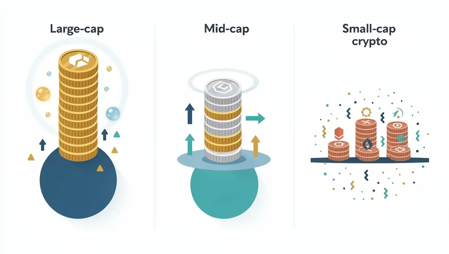 Large-cap, mid-cap, and small-cap crypto explained