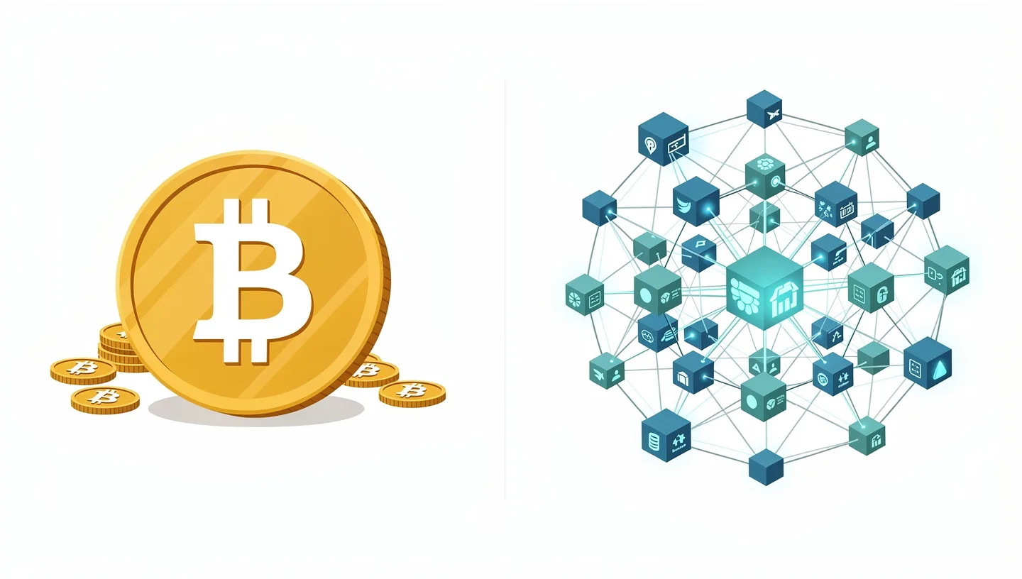 difference between blockchain and Bitcoin