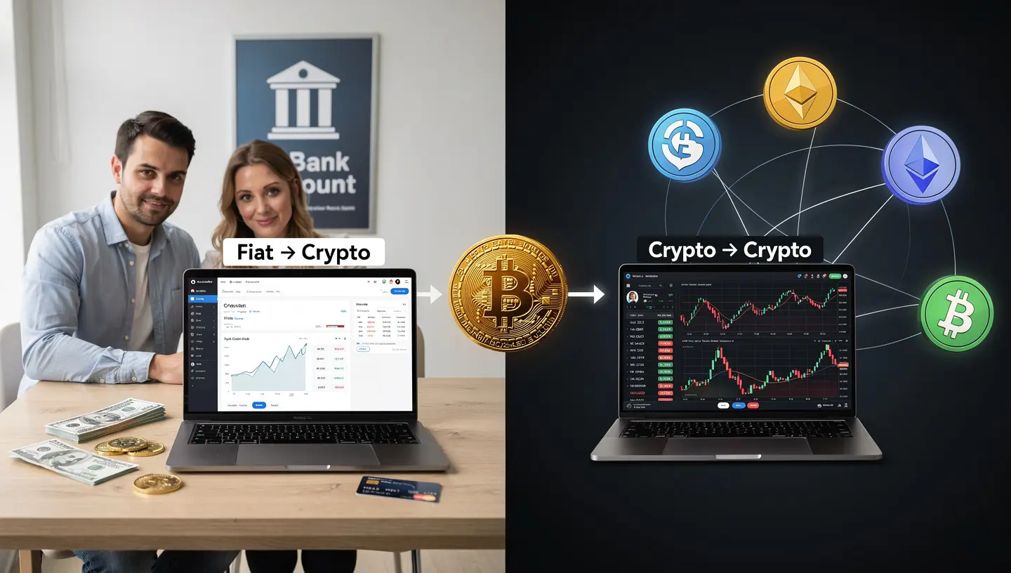 Fiat-to-crypto vs. crypto-to-crypto exchanges