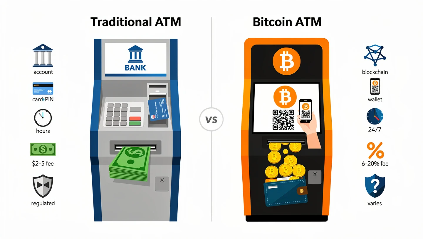 Bitcoin ATM vs. traditional ATM