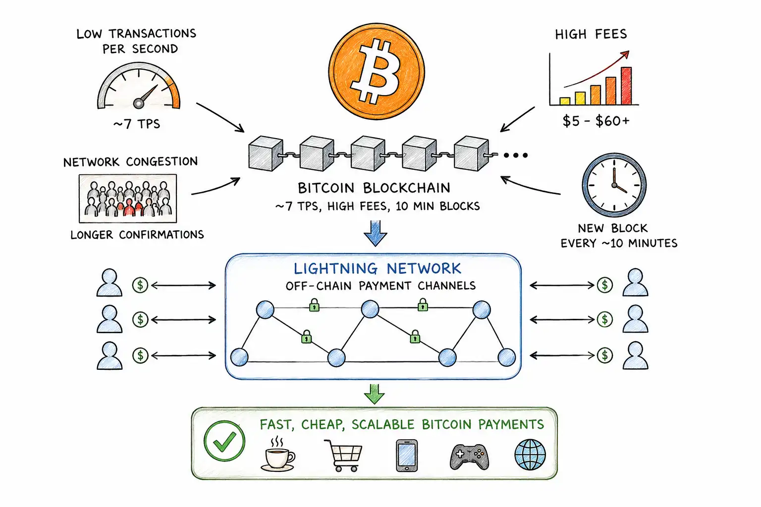 Bitcoin's scalability problem why Lightning was built