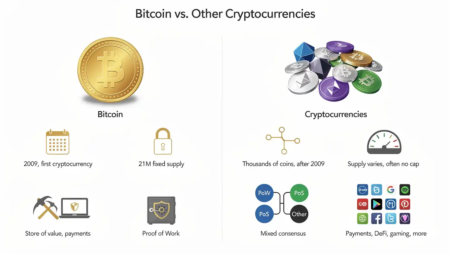 Bitcoin vs Cryptocurrency